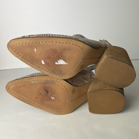 Vince Camuto Chemine Snake Print Booties Mules 9 - Picture 8 of 8